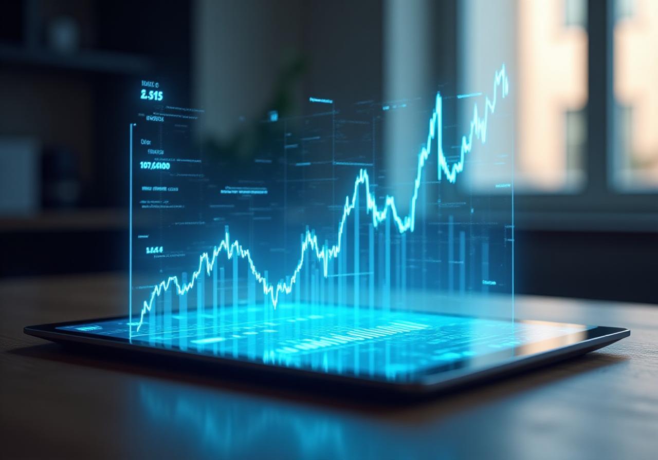 Visualizzazione di grafici predittivi e crescita aziendale